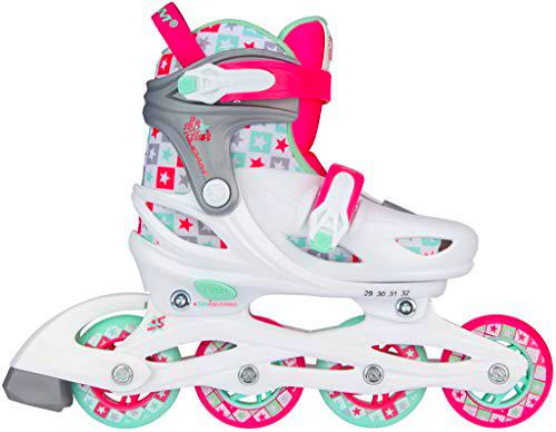 Nijdam Sk8 Star - Patines en línea Ajustables, Color Blanco