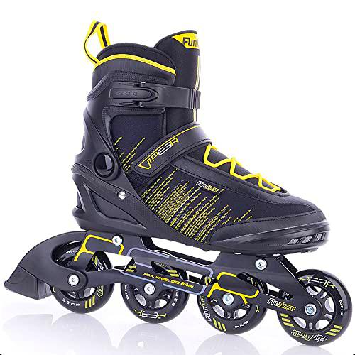 FUNAKTIVE Patines en línea para Hombre Peer 3, Color Negro y Amarillo