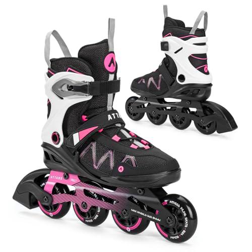 ATTABO Patines en línea Bliss para Mujer 40 EU Comodidad y Seguridad Bota Semirrígida Chasis de Aluminio Ruedas 80 mm PU Rodamientos ABEC-7 Ajustable Color Rosa