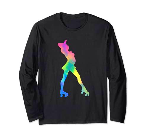 Colorful Roller Skates Retro Roller Skater Girl Manga Larga