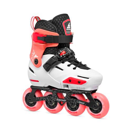 Rollerblade Apex - Patines en línea para niño, Color Platino/Coral, 29-32